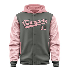 Custom Dark Grey Light Pink Jacket