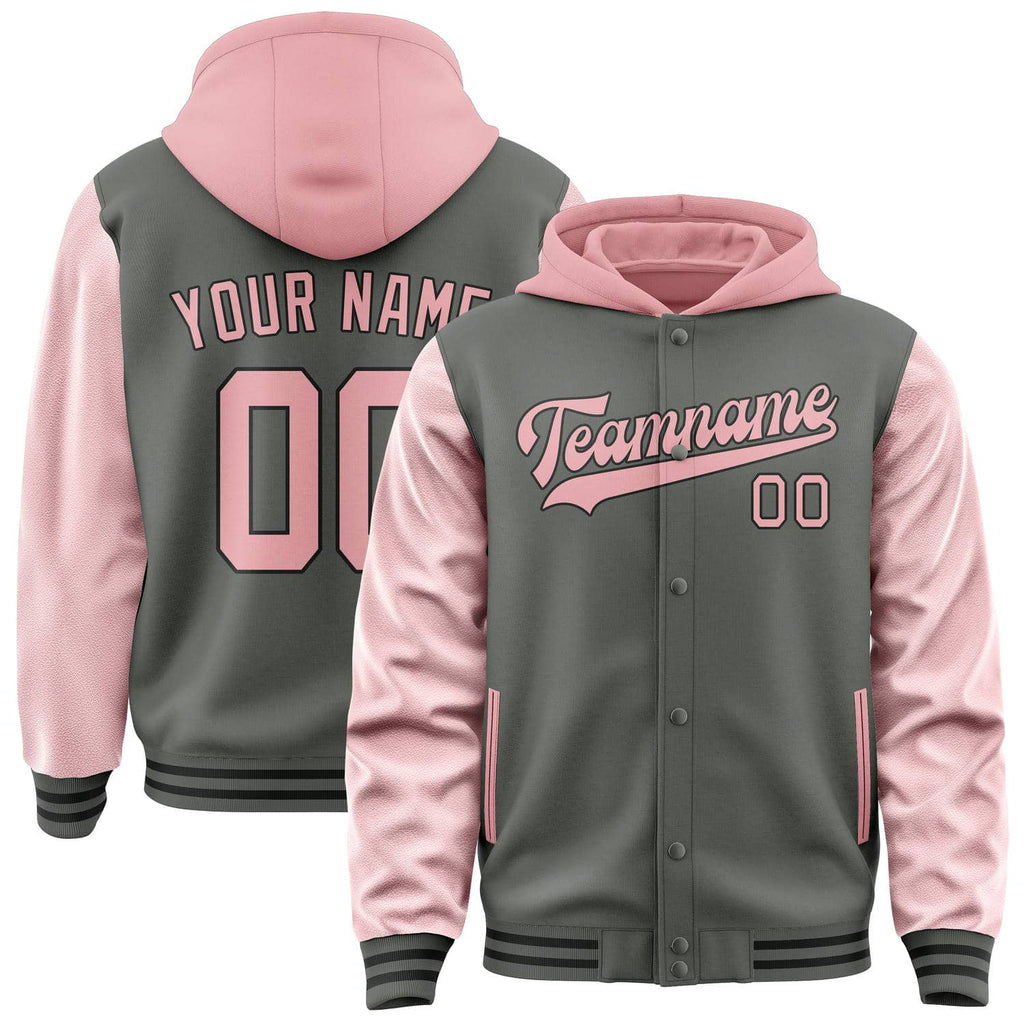 Custom Dark Grey Light Pink Jacket