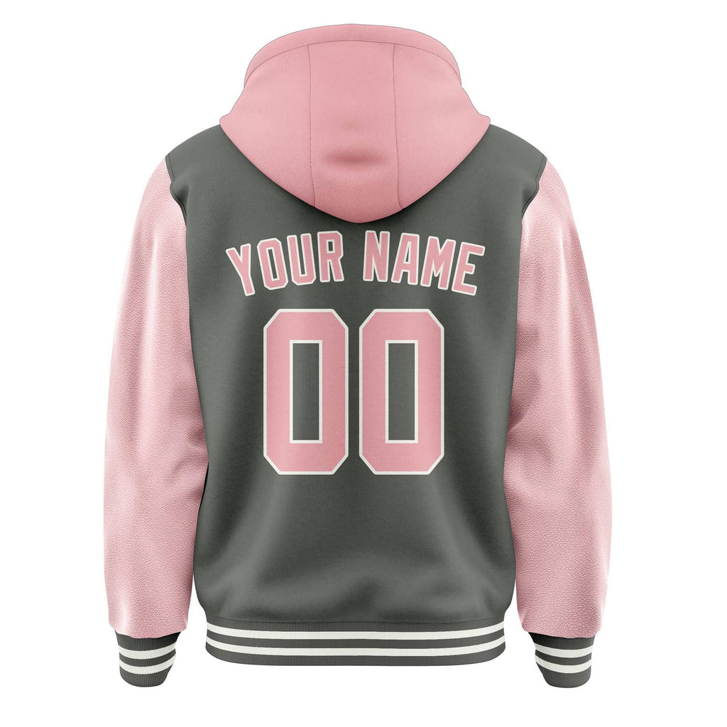 Custom Dark Grey Light Pink Jacket