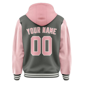 Custom Dark Grey Light Pink Jacket