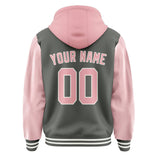 Custom Dark Grey Light Pink Jacket