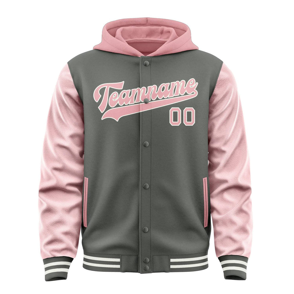 Custom Dark Grey Light Pink Jacket