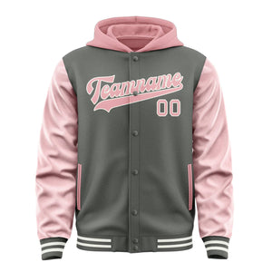 Custom Dark Grey Light Pink Jacket