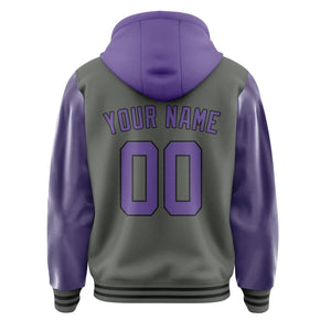 Custom Dark Grey Light Purple Jacket