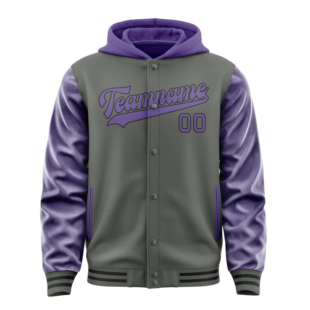 Custom Dark Grey Light Purple Jacket