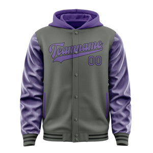 Custom Dark Grey Light Purple Jacket