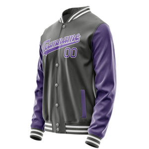 Custom Dark Grey Light Purple Jacket JA2020232018B31823