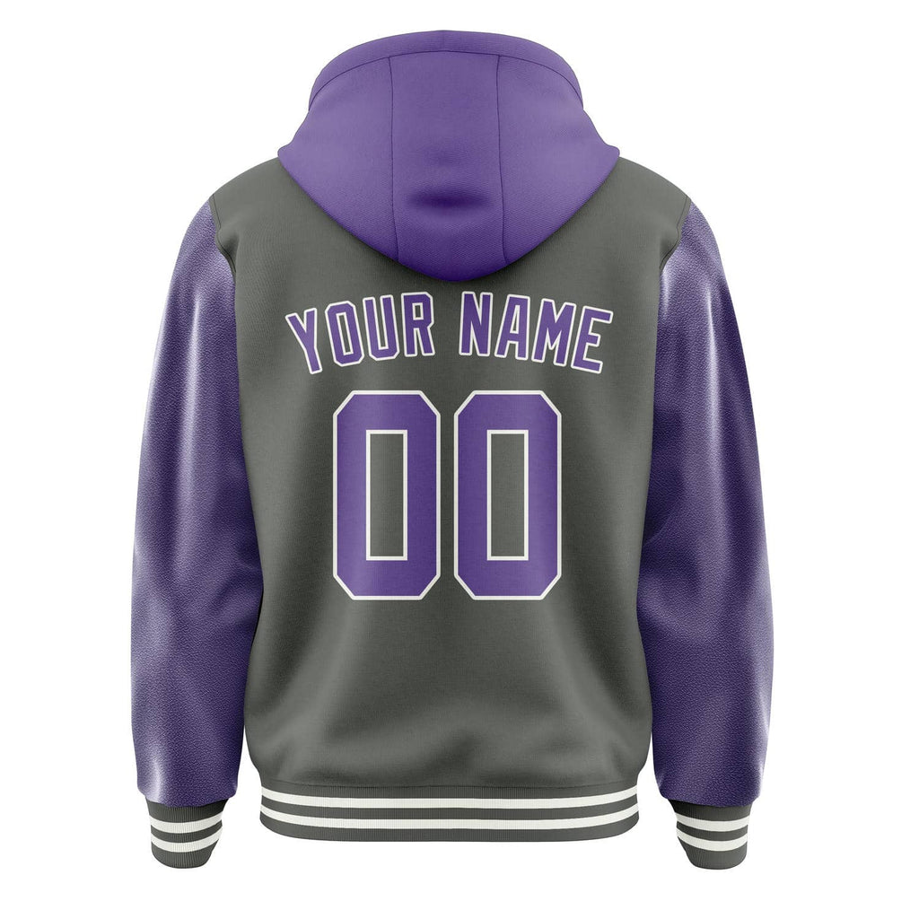 Custom Dark Grey Light Purple Jacket