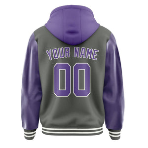 Custom Dark Grey Light Purple Jacket