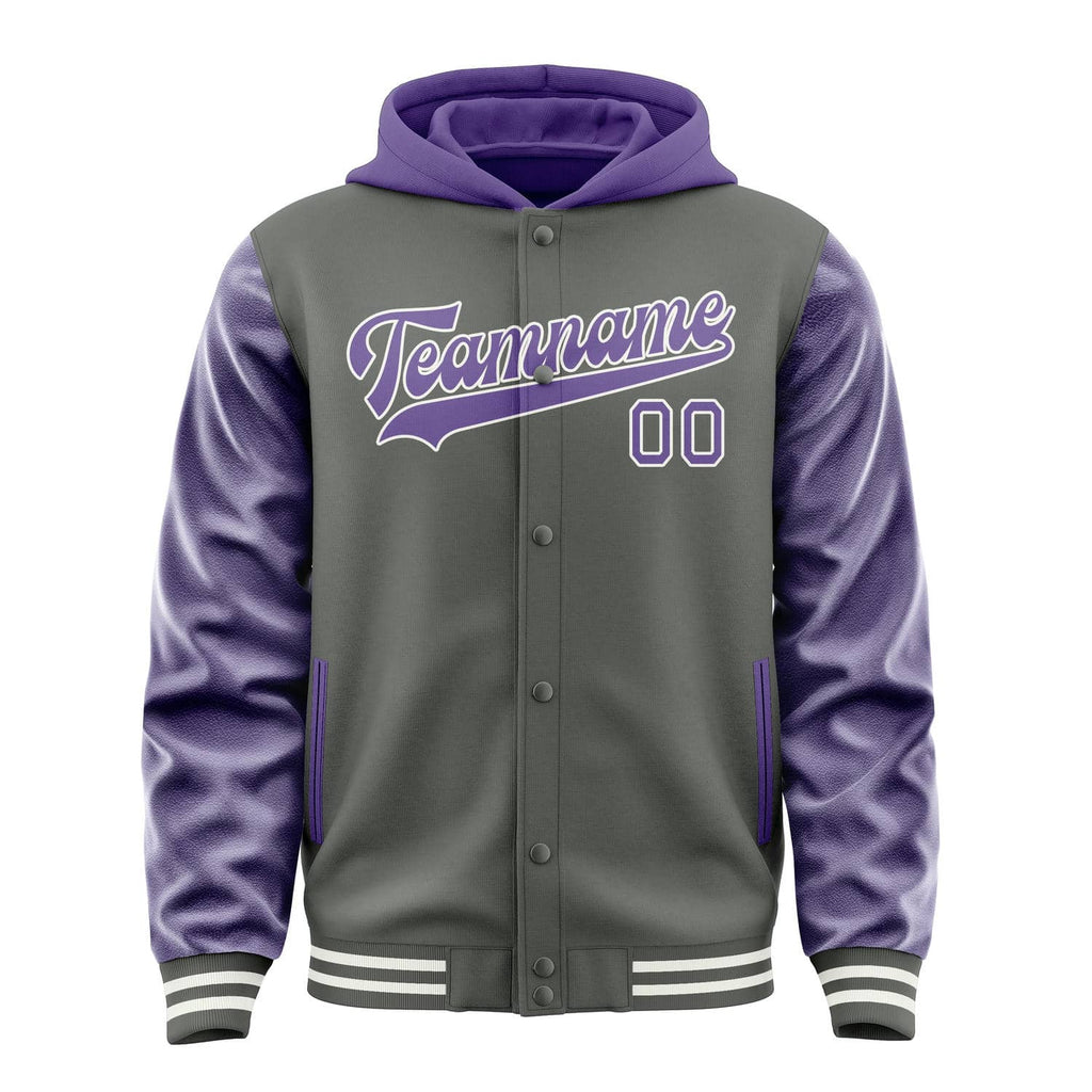 Custom Dark Grey Light Purple Jacket