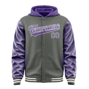 Custom Dark Grey Light Purple Jacket