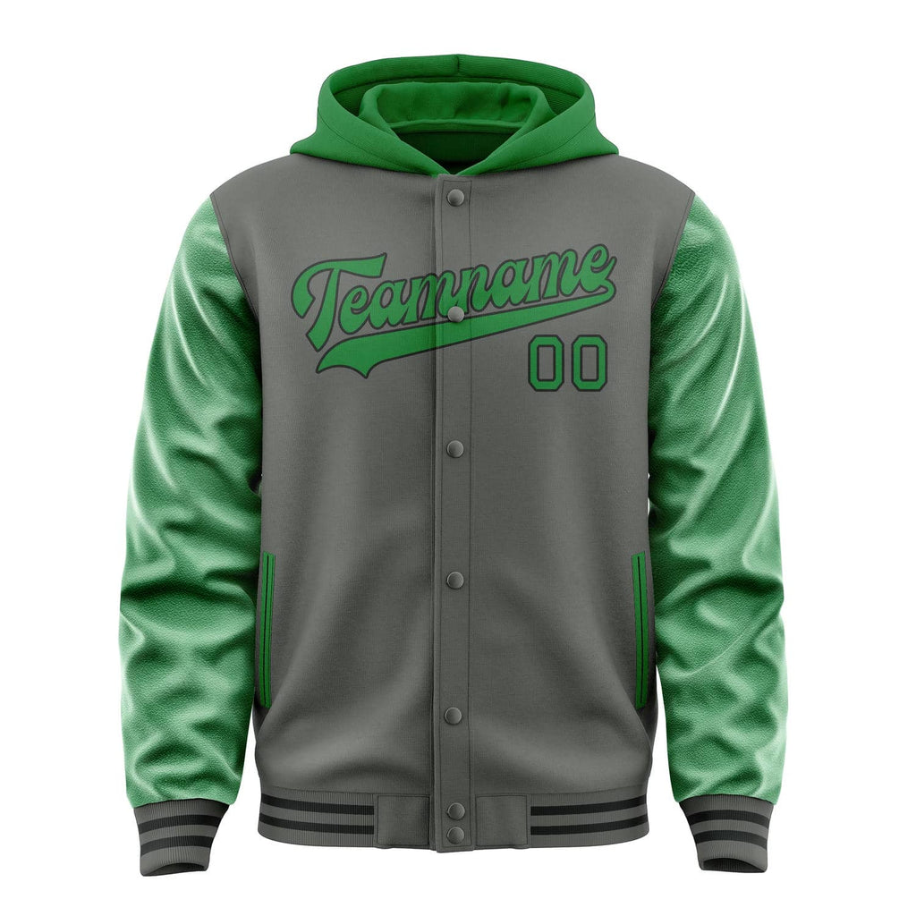 Custom Dark Grey Emerald Green Jacket