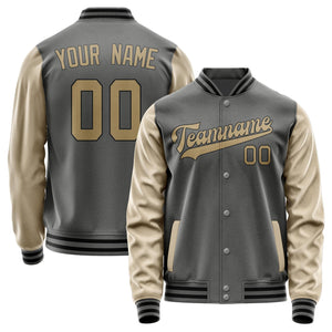 Custom Dark Grey Light Khaki Jacket JA2020252017B31725