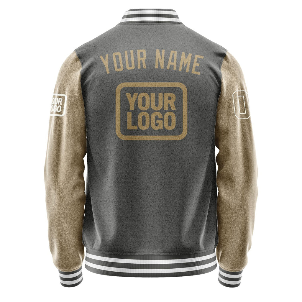 Custom Dark Grey Light Khaki Jacket JA202025201818252518