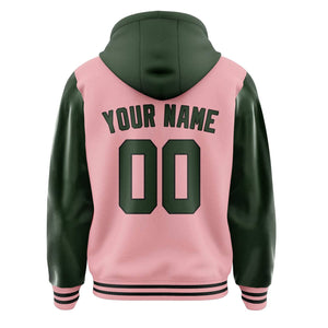 Custom Light Pink Dark Green Jacket