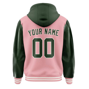 Custom Light Pink Dark Green Jacket