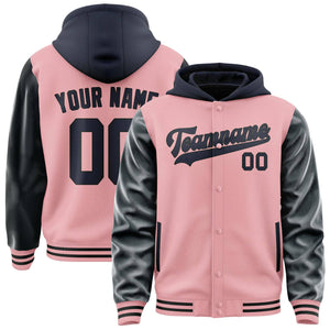 Custom Light Pink Navy Jacket