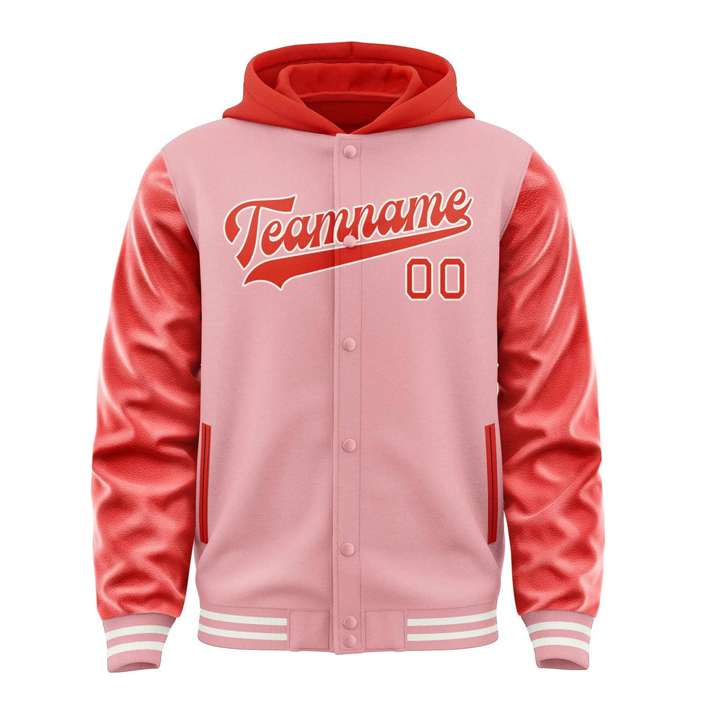 Custom Light Pink Orange Red Jacket