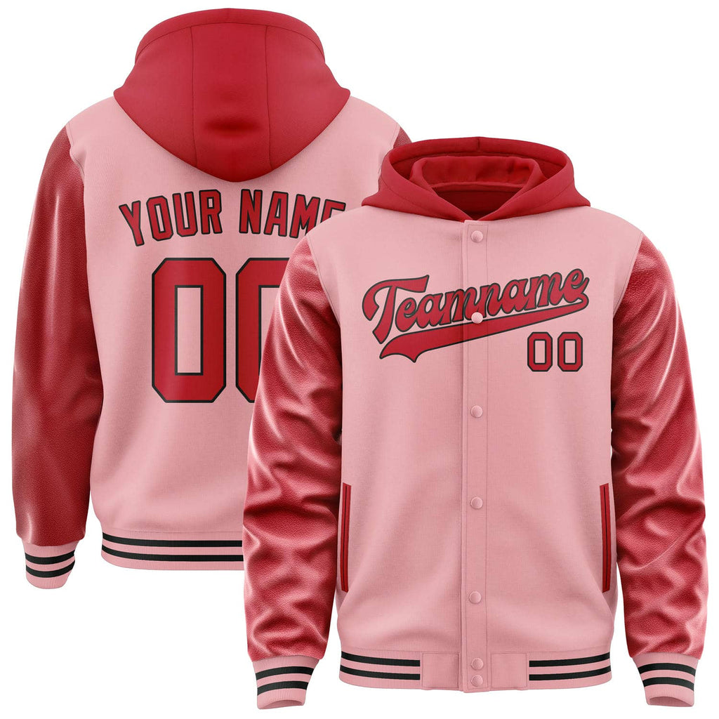 Custom Light Pink Red Jacket