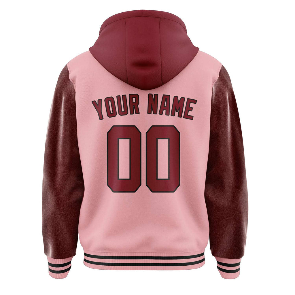 Custom Light Pink Crimson Red Jacket