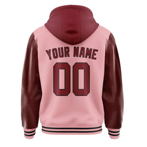 Custom Light Pink Crimson Red Jacket