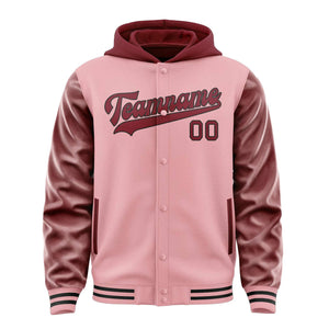 Custom Light Pink Crimson Red Jacket