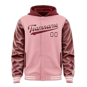 Custom Light Pink Crimson Red Jacket