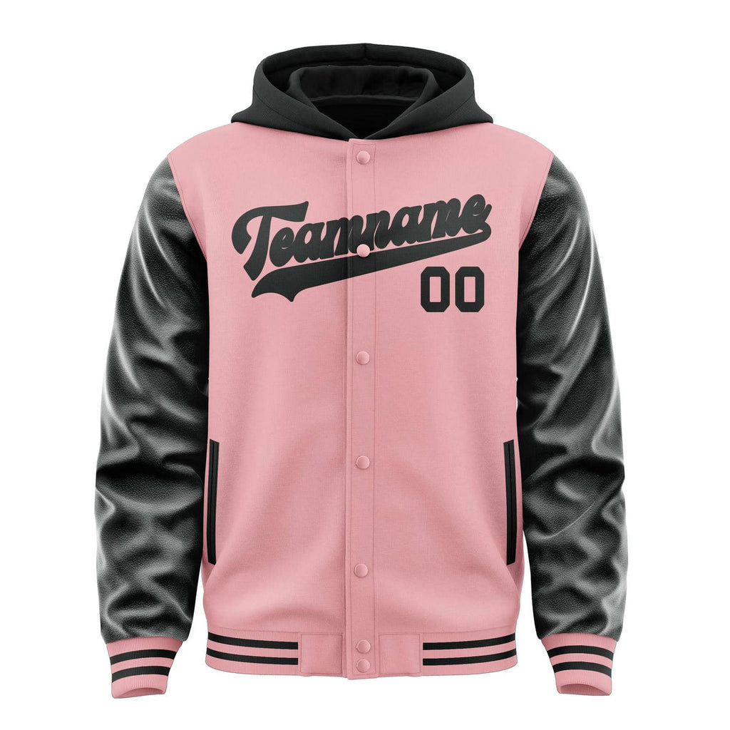 Custom Light Pink Black Jacket
