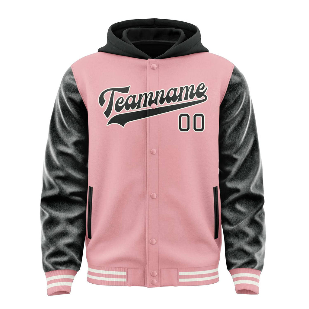 Custom Light Pink Black Jacket