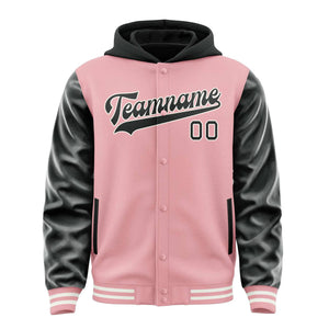 Custom Light Pink Black Jacket