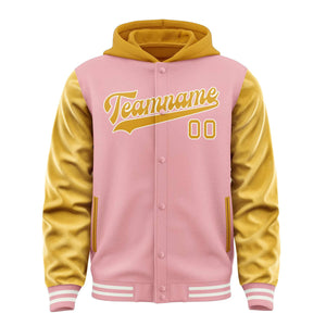 Custom Light Pink Yellow Jacket