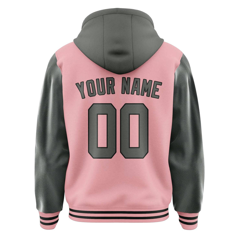 Custom Light Pink Dark Grey Jacket