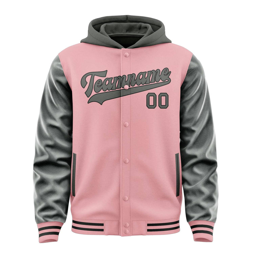 Custom Light Pink Dark Grey Jacket