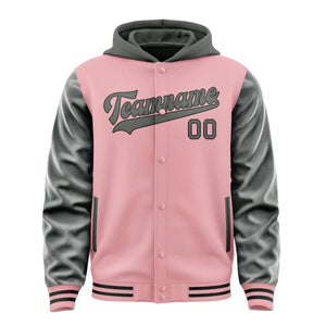 Custom Light Pink Dark Grey Jacket
