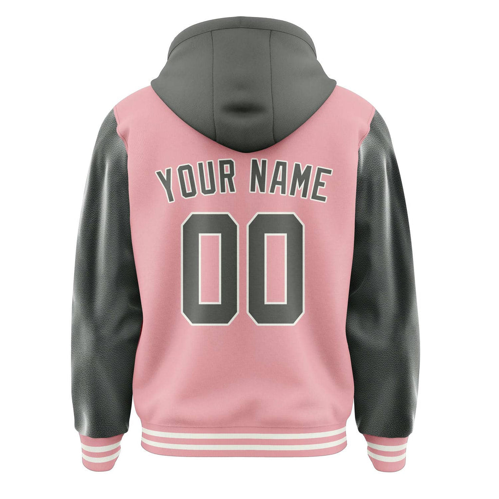 Custom Light Pink Dark Grey Jacket