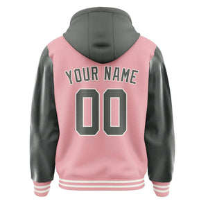 Custom Light Pink Dark Grey Jacket