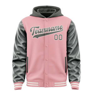Custom Light Pink Dark Grey Jacket
