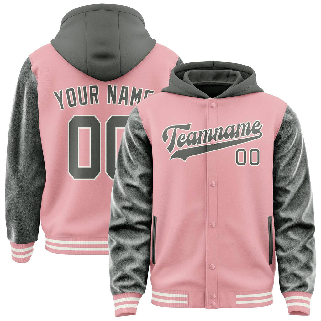 Custom Light Pink Dark Grey Jacket