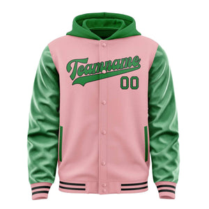 Custom Light Pink Emerald Green Jacket
