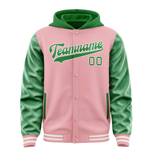 Custom Light Pink Emerald Green Jacket
