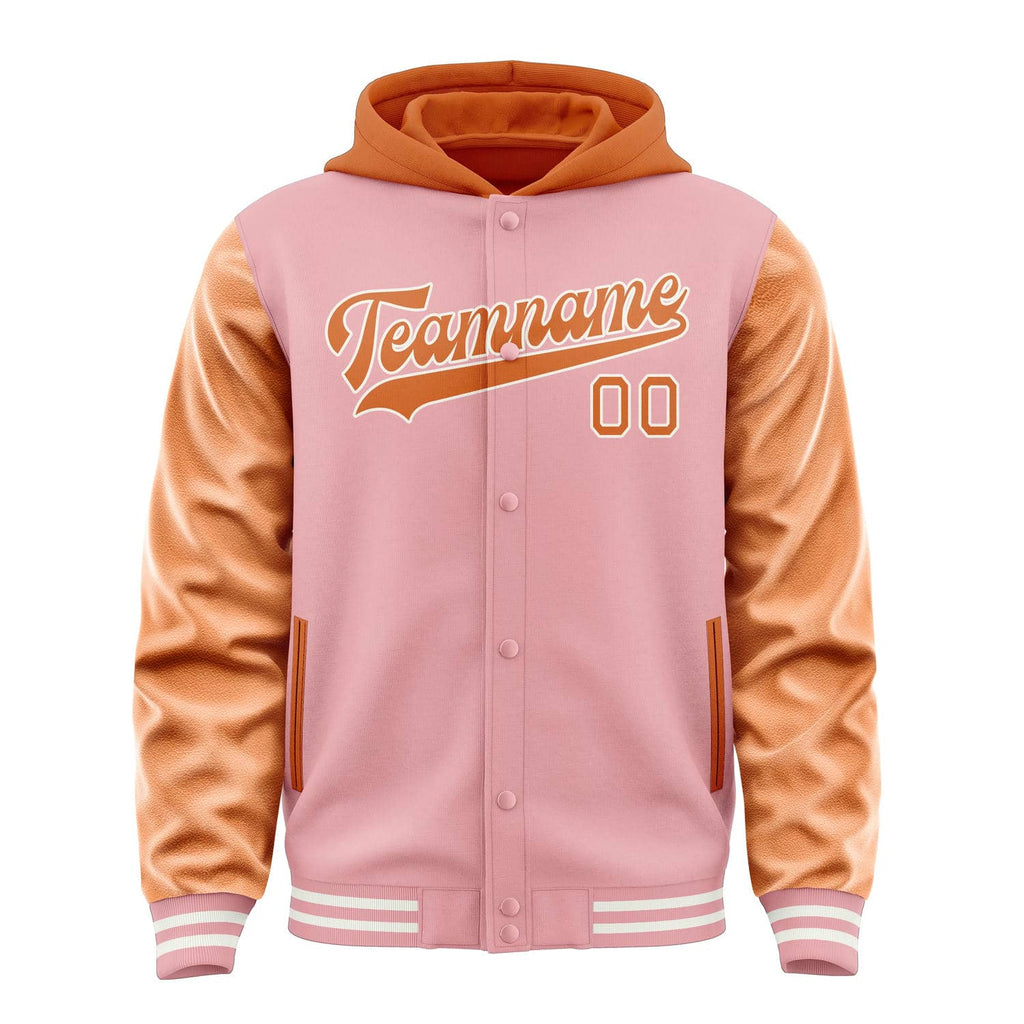 Custom Light Pink Orange Jacket