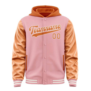 Custom Light Pink Orange Jacket