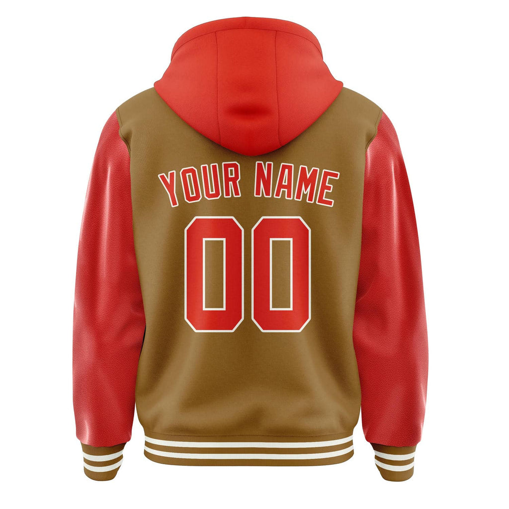 Custom Khaki Orange Red Jacket