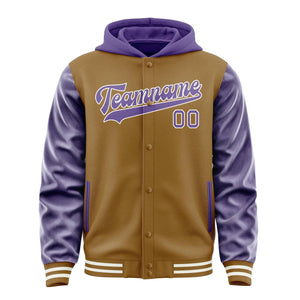 Custom Khaki Light Purple Jacket