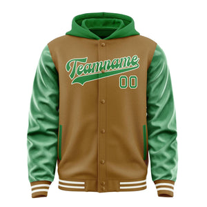 Custom Khaki Emerald Green Jacket