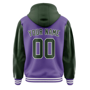 Custom Light Purple Dark Green Jacket