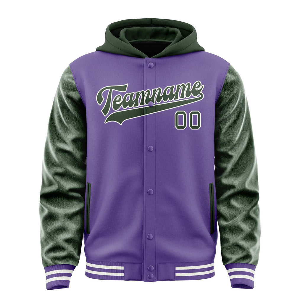 Custom Light Purple Dark Green Jacket