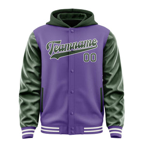 Custom Light Purple Dark Green Jacket