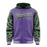Custom Light Purple Dark Green Jacket