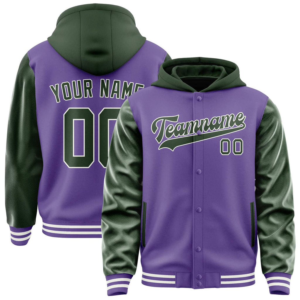 Custom Light Purple Dark Green Jacket